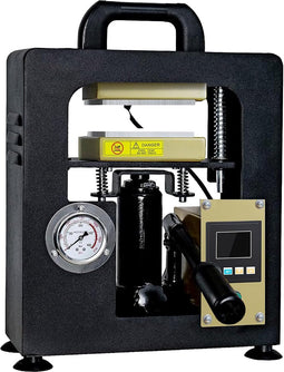NArra 7T Rosin Press Machine – 600 W, 6 x 12 cm Dubbele Verwarmde Platen, Manometer & LCD-regeling