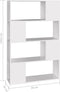 vidaXL-Boekenkast/kamerscherm-80x24x124,5-cm-spaanplaat-wit