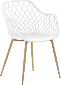 NASHUA - Eetkamerstoel - Wit - Synthetisch materiaal