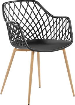 NASHUA - Eetkamerstoel - Zwart - Synthetisch materiaal