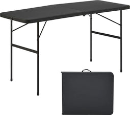 Goliving Inklapbare Tafel - Klaptafel - Weerbestendig - 122 x 60 x 74 cm - Zwart