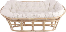 Mica Decorations Bankje Barbados - 166.5x103.5x74 cm - Rotan - Bruin