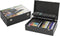 Nassau Fine Art Luxe Schilderskoffer - Complete 115-delige Set voor Kinderen en Volwassenen - Aquarelverf, Acrylverf, Kleurpotloden, en Meer - Prachtige Houten Opbergkoffer - Ideaal Cadeau voor de Feestdagen