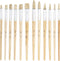 Nassau Fine Art Professionele Penselen Set | 12 Stuks - Platte- & Ronde penselen | Schilderen voor Kinderen en Volwassenen | Hobbypenseel
