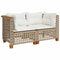 vidaXL - Tuinbanken - 2 - st - met - kussens - poly - rattan - beige