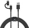 NATIVE UNION, Eco Belt 3in1 USB-A naar Micro USB, USB-C, Lightning-kabel - 2m Zwart, Zwart
