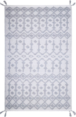 Nattiot - Blonder Hooked Grey Vloerkleed Voor Kinderkamer - Tapijt 110 x 170 cm
