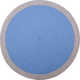 Nattiot - Nolan Blue Rond Vloerkleed Van Gevlochten Wol - Diameter 120cm