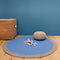 Nattiot - Nolan Blue Rond Vloerkleed Van Gevlochten Wol - Diameter 120cm