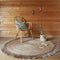 Nattiot - Thar Rond Jute Vloerkleed/Tapijt Met Franjes - Diameter 140cm