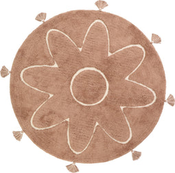 Nattiot - Yva Bohemian Stijl Brown Rond Vloerkleed/Tapijt - ∅ 110 cm