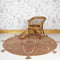 Nattiot - Yva Bohemian Stijl Brown Rond Vloerkleed/Tapijt - ∅ 110 cm