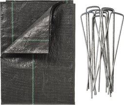 Nature - Gronddoek (2 x 5m) met pennen (10 st.) - 100 g/m² - zwart - anti-worteldoek