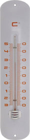 Nature - Muurthermometer metaal wit 30x6,5x1 cm