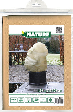 Nature plantenhoes met trekkoord - H150 x D100 cm - beige - anti-vorst planten beschermhoes