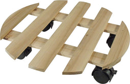 Nature - Planttrolley met wieltjes - Ø35cm - Naturel - vurenhout
