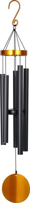 Nature's Melody Windgong Aureole Tunes Zwart met Goud, MJT36GD, 99 cm
