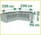 Nature - Tuinmeubelhoes - Beschermhoes voor loungeset L - H90 x 250 x 90cm