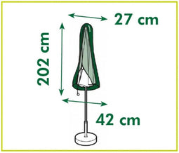 Nature - Tuinmeubelhoes - Beschermhoes voor parasol - H202 x Ø27 / 42cm - met koord en ritssluiting