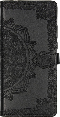 Hoesje Met Pasjeshouder Geschikt voor Motorola Moto G8 Power Lite - Mandala Bookcase - Zwart