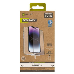 Muvit for Change iPhone 15 - Mobielhoesje en -beschermer - Bescherming tegen krassen en waterbestendig