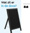 BRASQ Krijtstoepbord - Enkelzijdig - Weerbestendig - Zwart - 55x85 cm