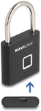 Navilock Padlock with fingerprint 75 x 45 x 13 mm black