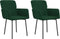 vidaXL - Eetkamerstoelen - 2 - st - fluweel - donkergroen