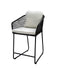 Yoi - Bara high dining chair alu black/rope black/wool white AW incl. kussens