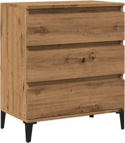 vidaXL - Dressoir - 60x35x70 - cm - bewerkt - hout - artisanaal - eikenkleur