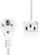 Nedis - Stroomkabel - Type F (CEE 7/7) Male - IEC-320-C13 Gehoekt - 2.00 m - Wit