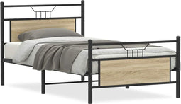 vidaXL - Bedframe - zonder - matras - hout - sonoma - eikenkleurig - 100x190 - cm