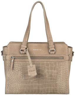 BURKELY Croco Cody - Handbag S - 3D-crocodillenprint - Dove Grijs