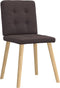 vidaXL - Eetkamerstoelen - 2 - st - stof - donkerbruin