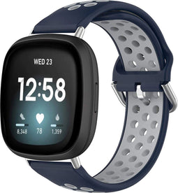 imoshion Siliconen sport bandje - Geschikt voor Fitbit Versa 4, Versa 3, Sense 2, Sense - Blauw - One Size