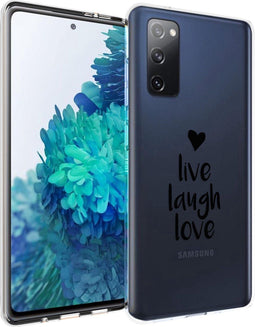 imoshion Hoesje Geschikt voor Samsung Galaxy S20 FE Hoesje Siliconen - imoshion Design hoesje - Transparant / Zwart / Live Laugh Love