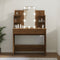 vidaXL - Kaptafel - met - LED-verlichting - 96x40x142 - cm - bruin - eikenkleur