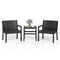 Coast Balkonset Zwart – 3-Delige Rattan Look Tuinmeubelset met 2 Stoelen en Tafel – Tafel 50 x 50 x