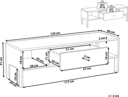 CLINTON - TV-meubel - Donkere houtkleur - MDF