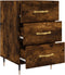 vidaXL - Nachtkastje - 40x40x66 - cm - bewerkt - hout - gerookt - eikenkleurig