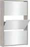 vidaXL - Schoenenkast - met - spiegel - 3-laags - 63x17x102,5 - cm - betongrijs