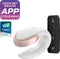 Satisfyer, luxe koppelvibrator met afstandsbediening, 'Double Love' met app en radiografische afstandsbediening, medische siliconen, 8,6 cm