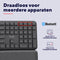 Keyra Ergonomisch Draadloos Toetsenbord - FullSize Qwerty - 2.4G USB en Bluetooth - 85% gerecycled plastic