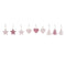 Ophangdecoratie DKD Home Decor Roze Licht Roze Hout 6,5 x 1 x 6,5 cm (9 Onderdelen) (3 Stuks)