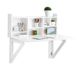 SoBuy FWT07-II-W - Inklapbare Wandtafel - Max. 48 kg - 90 x 78 x 60 cm - Wit
