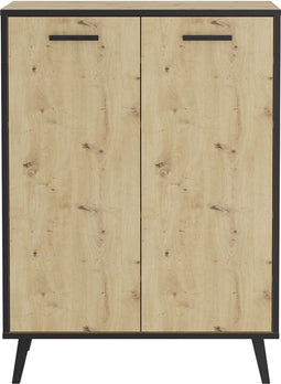 FMD Schoenenkast met 5 vakken 68,5x33x93,5 cm artisan eiken