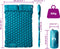 vidaXL - Kampeermatras - met - kussens - zelfopblazend - 2-persoons - blauw
