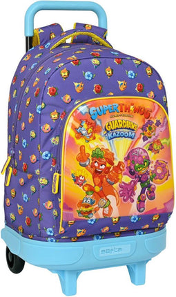 Schoolrugzak met Wielen SuperThings Guardians of Kazoom Paars Geel (33 x 45 x 22 cm)