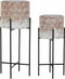 Plantenbakkenset DKD Home Decor Versleten 32,5 x 32,5 x 76,5 cm Metaal (2 Stuks)