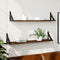 vidaXL - Wandschappen - 2 - st - 80x15x15,5 - cm - bewerkt - hout - bruin - eikenkleur